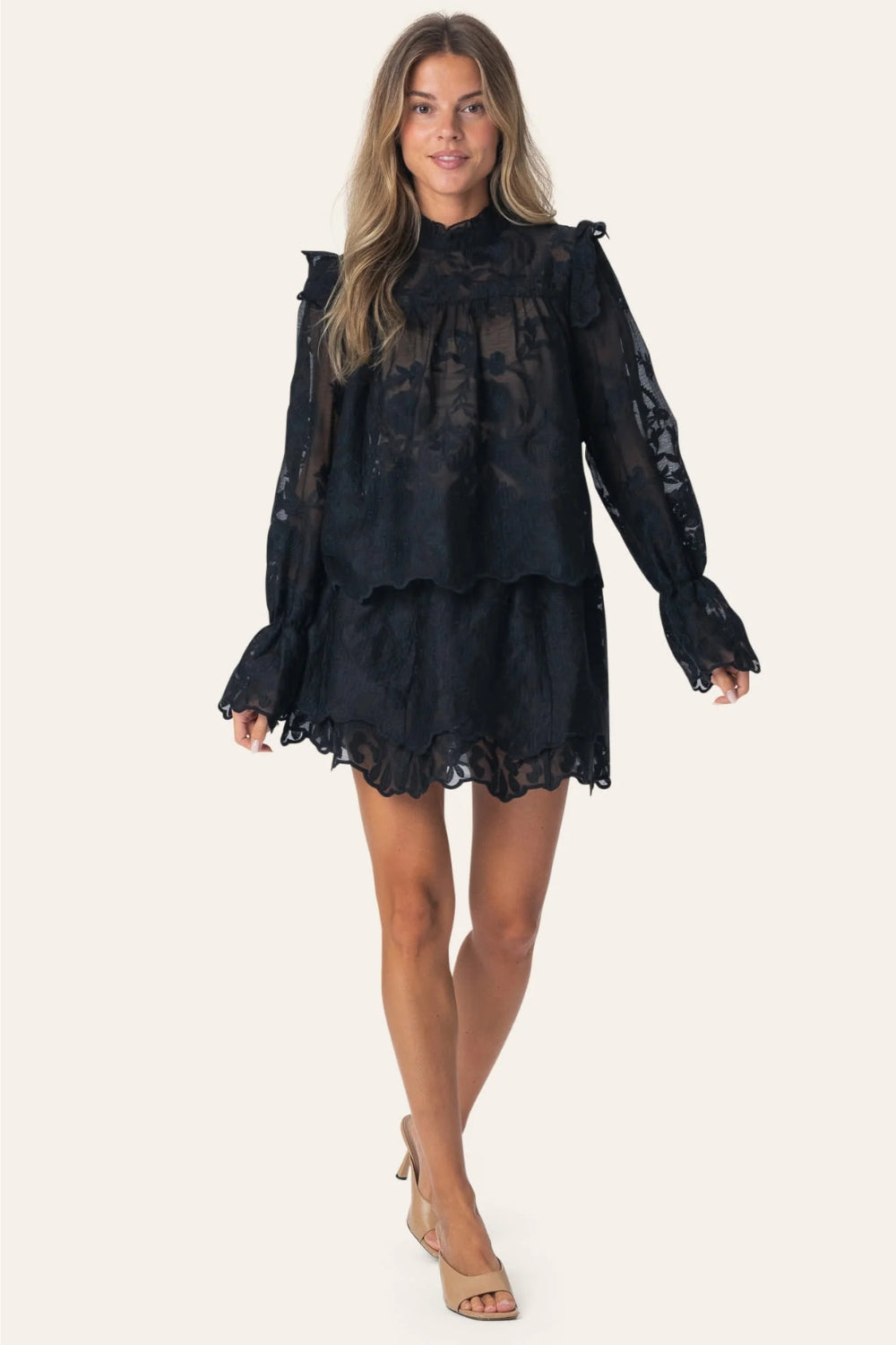 EllinorIC Lace Shirt Vintage Black