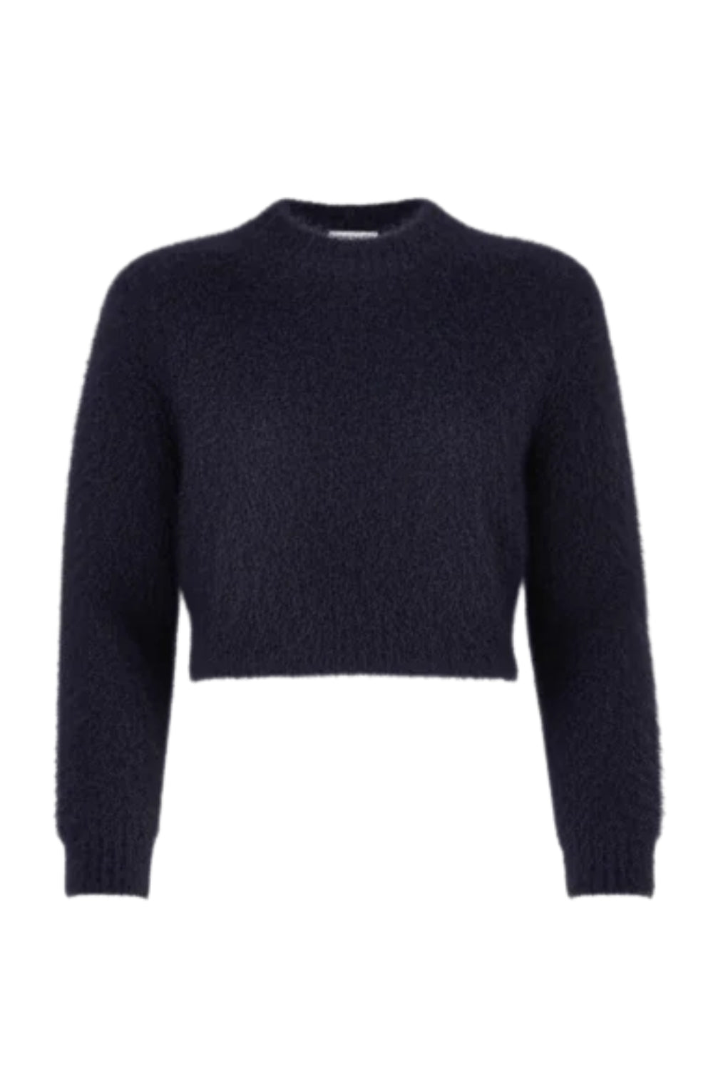 Hairy Knit Fitted Sweater Navy