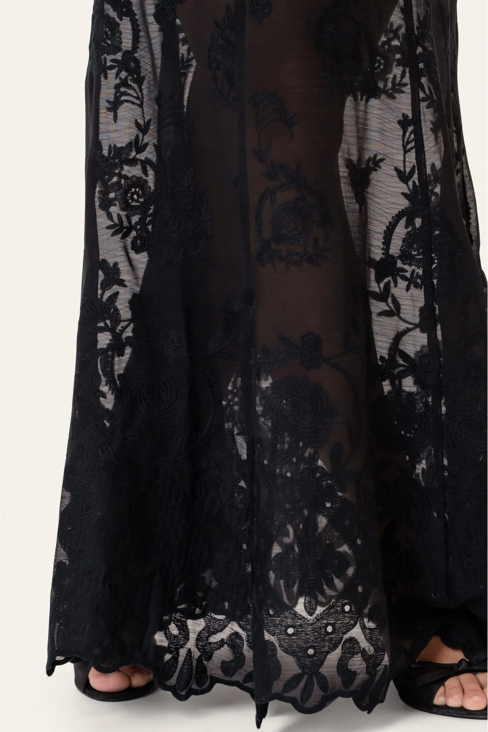 EllinorIC Lace Maxi Skirt Vintage Black