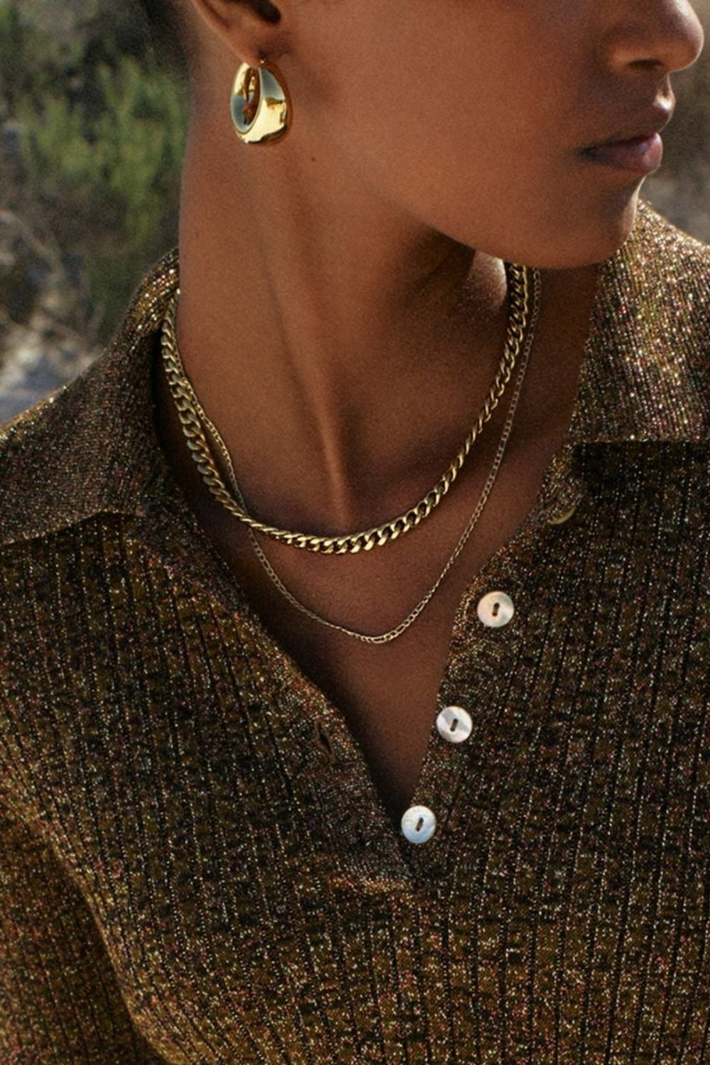 Curb Chain Necklace Gold