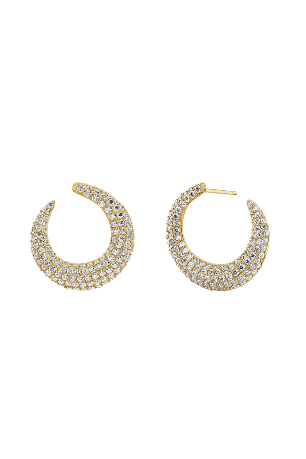 Wishbone Hoops Sparkle Gold