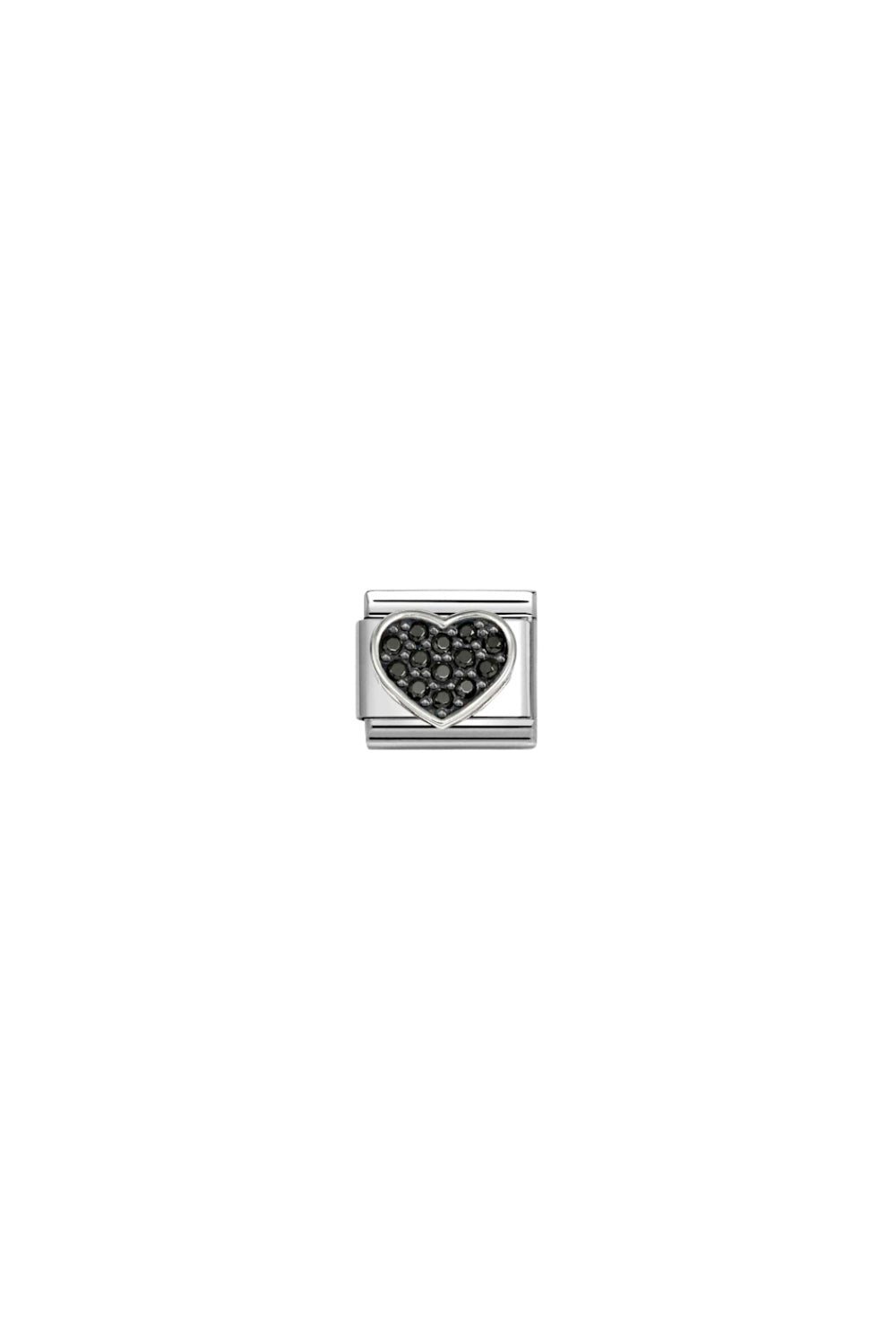 Symbols 925 Sterling Silver & CZ Rich Black Heart