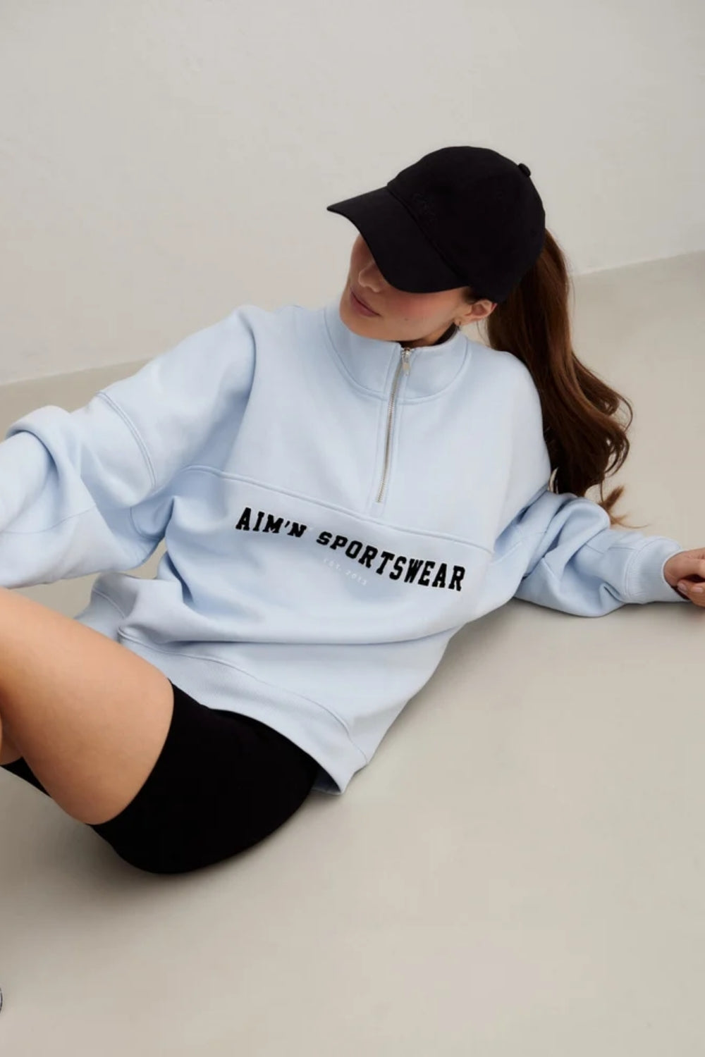 Varsity Sweat Half Zip Aura