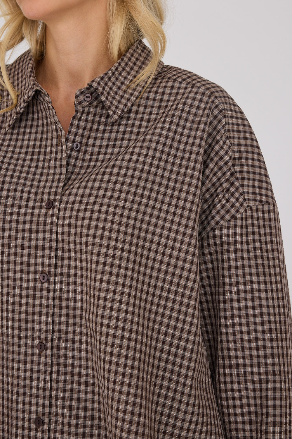Sonja Check Shirt Dark Brown