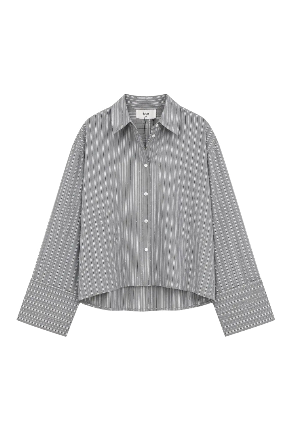 Iben Atari Embellished Shirt Grey Stripe