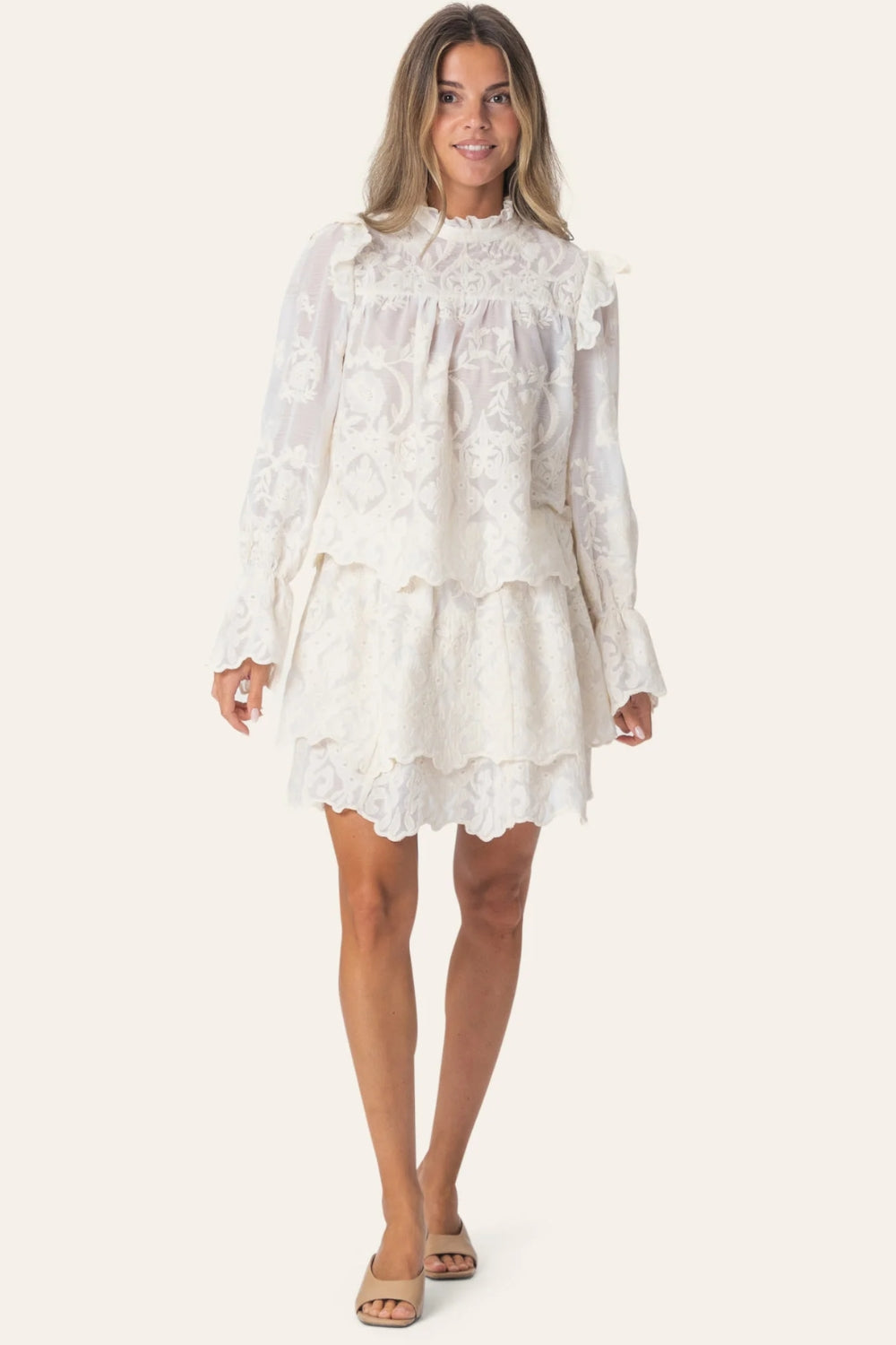 EllinorIC Lace Shirt Vintage White