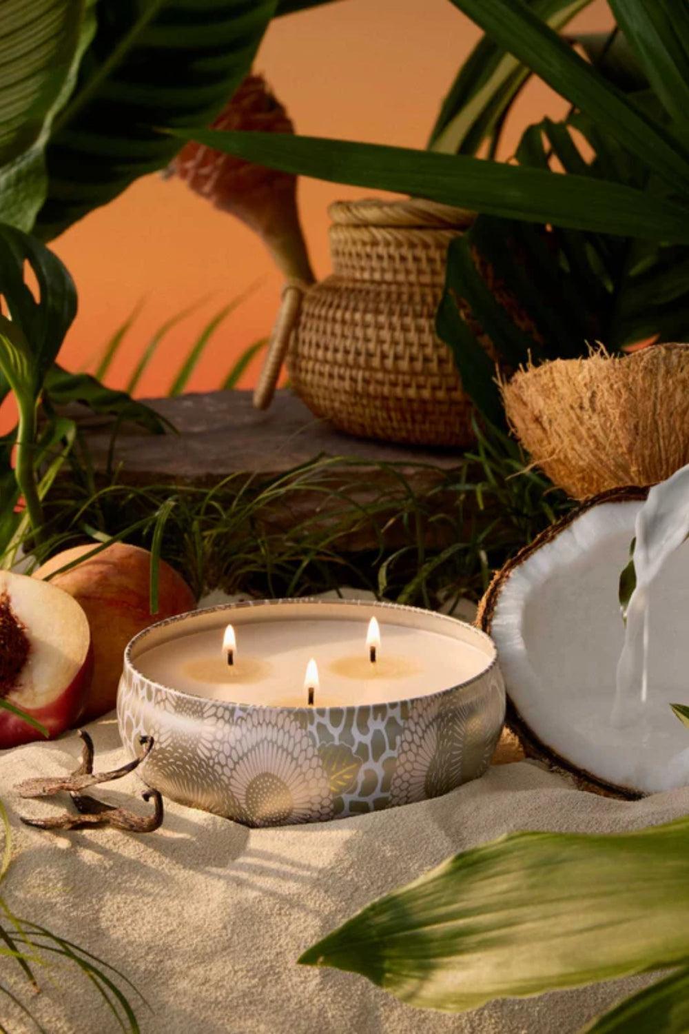 3-Wick Tin Candle Tahitian Coconut Vanilla