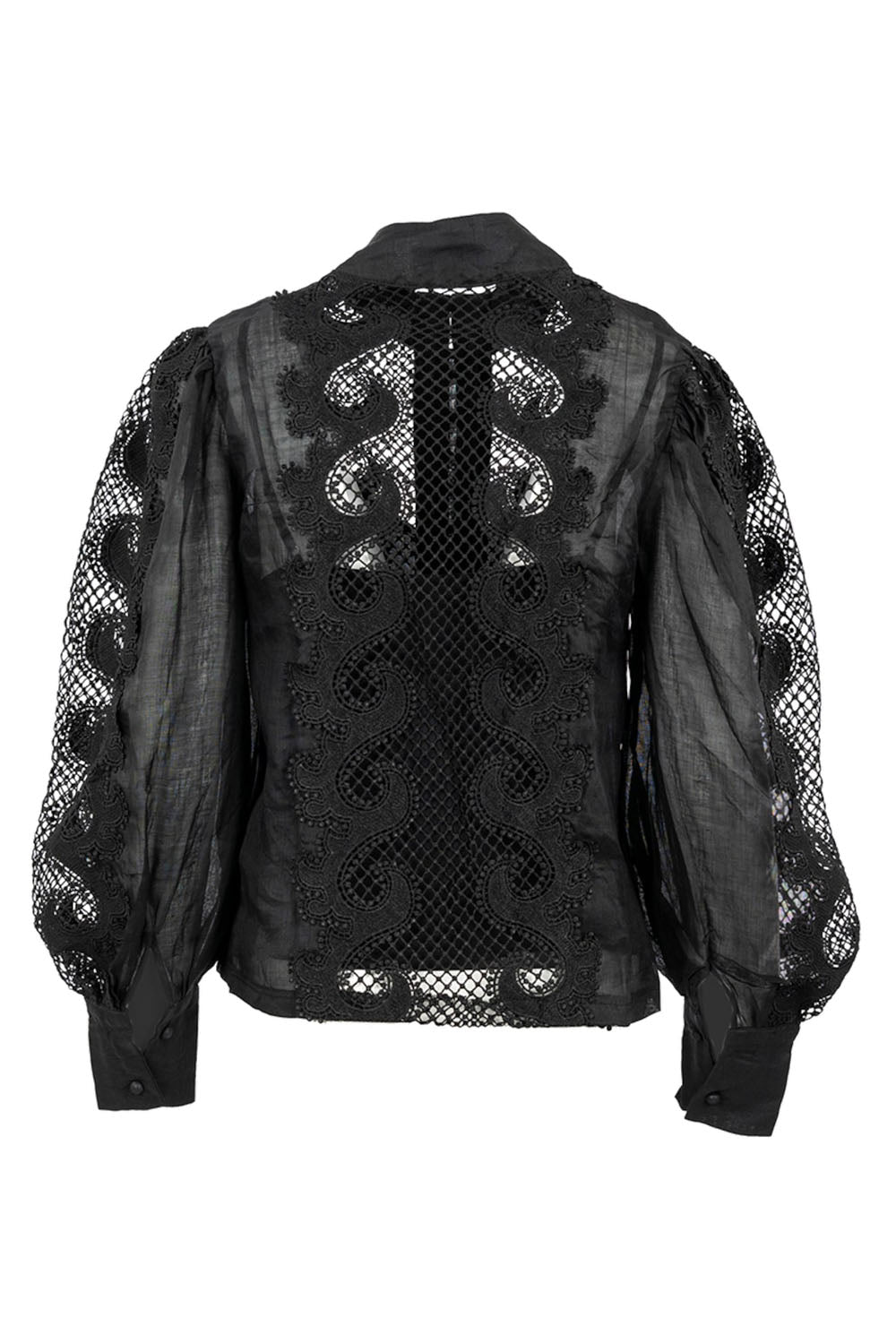 Victoriana Lace Blouse Sort