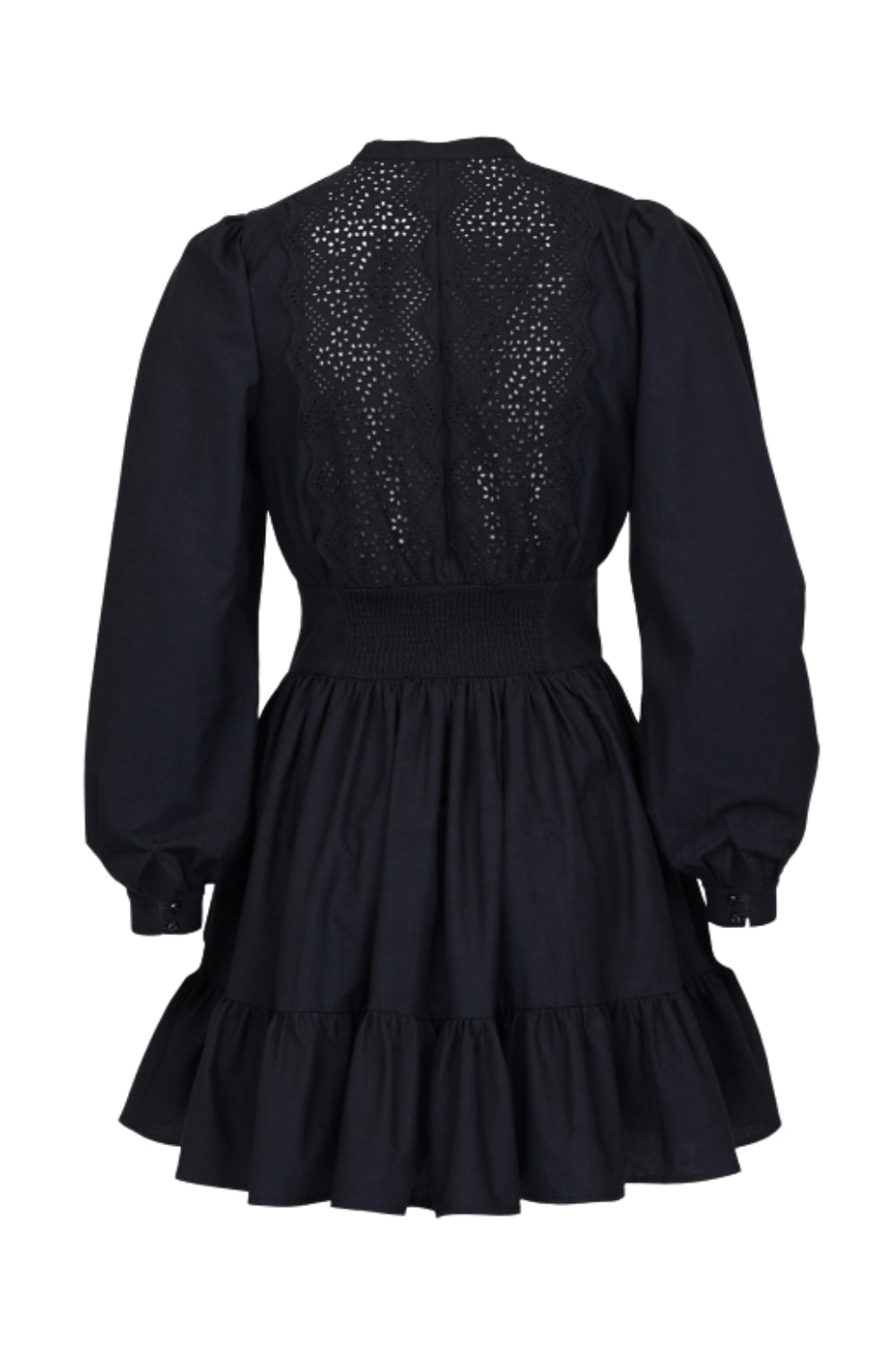 Winter Cotton Mini Dress Black