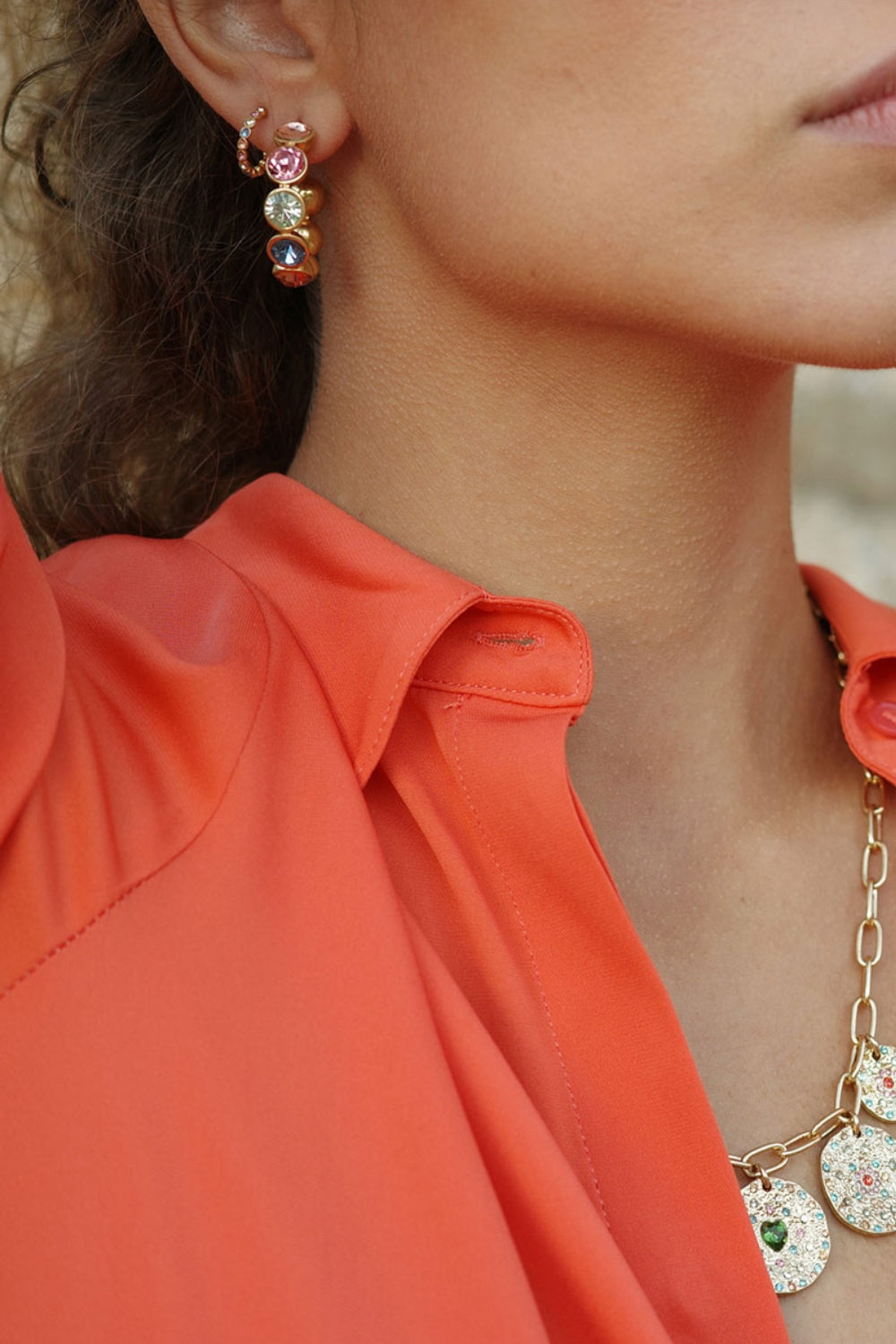 Earrings 12mm Multicolor Vibrance Gold