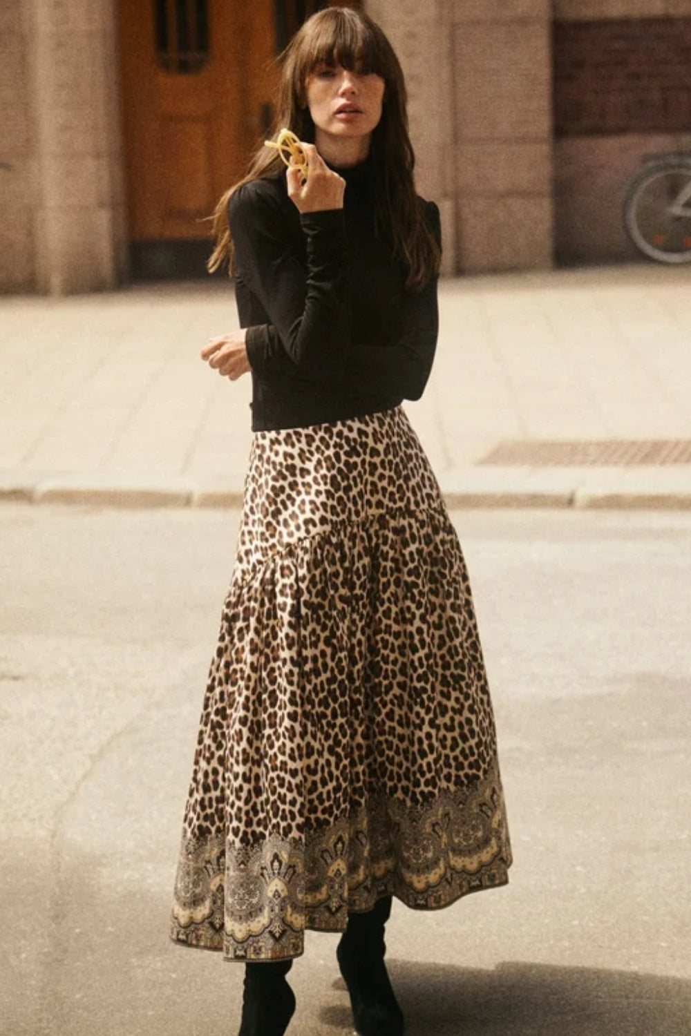 Taffeta Maxi Skirt Wild Paisley