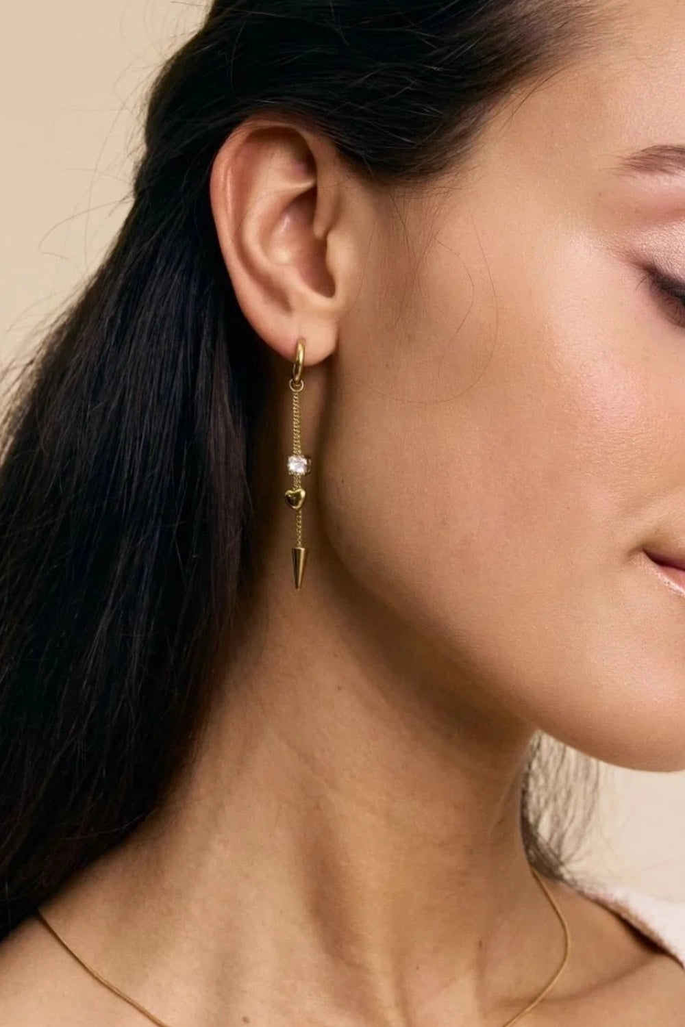 Peak Hoops Multi Heart Gold