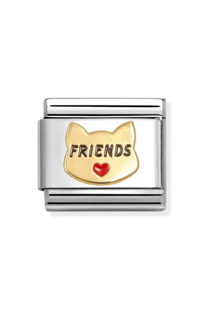 Symbols 18k Gold & enamel Red heart cat