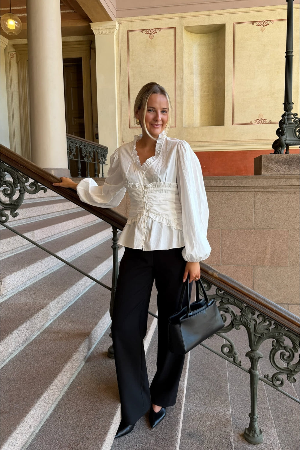 ArielIC LS Blouse White