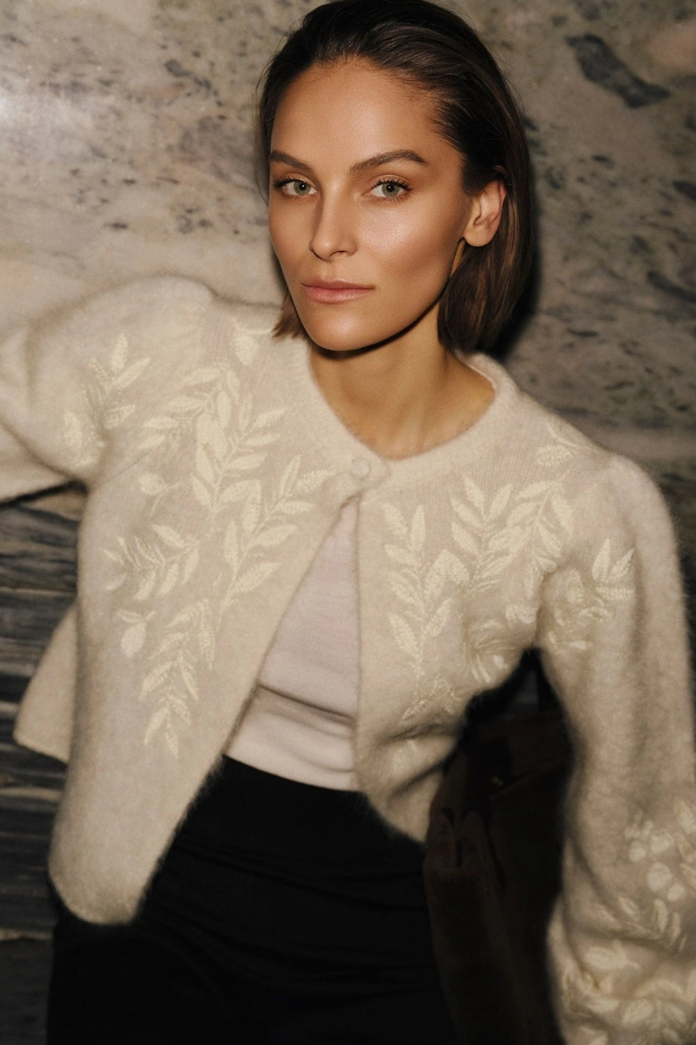 Amie Chunky Cardigan Bright White