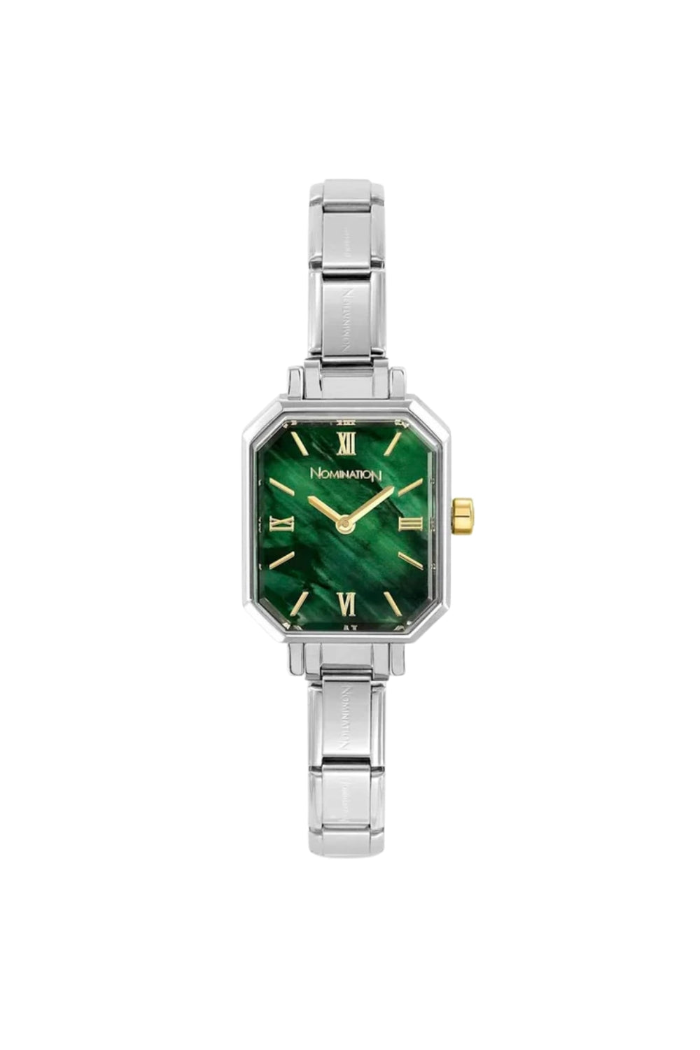 Paris Rectangular Steel Watch New Malachite Green