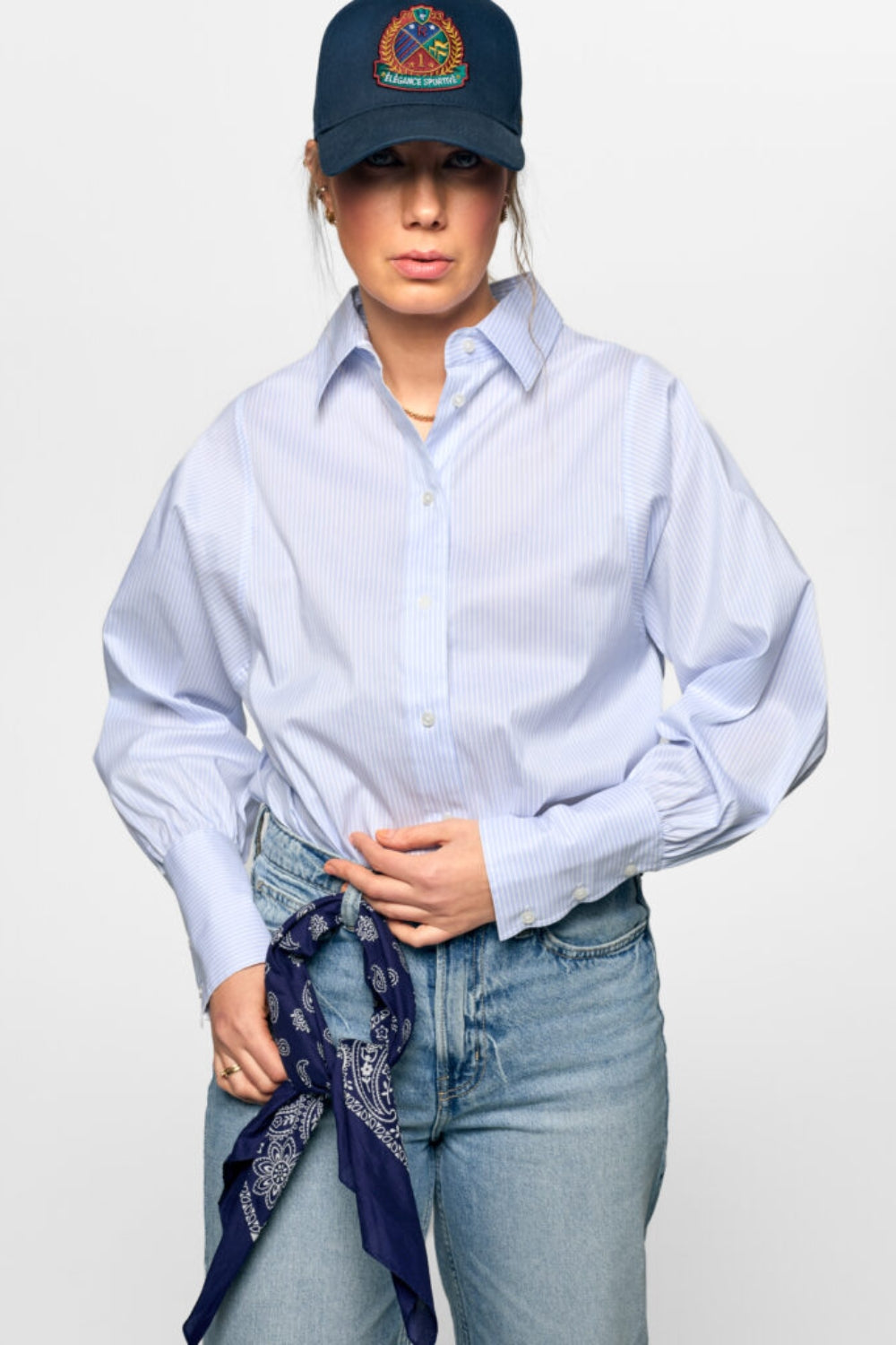 Anne Striped Shirt White/Navy