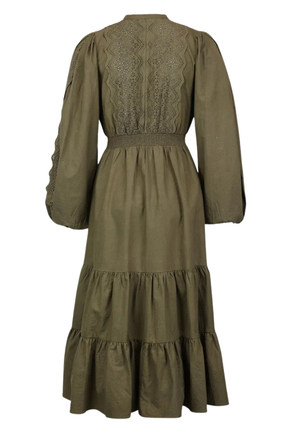 Winter Cotton Shift Dress Olive