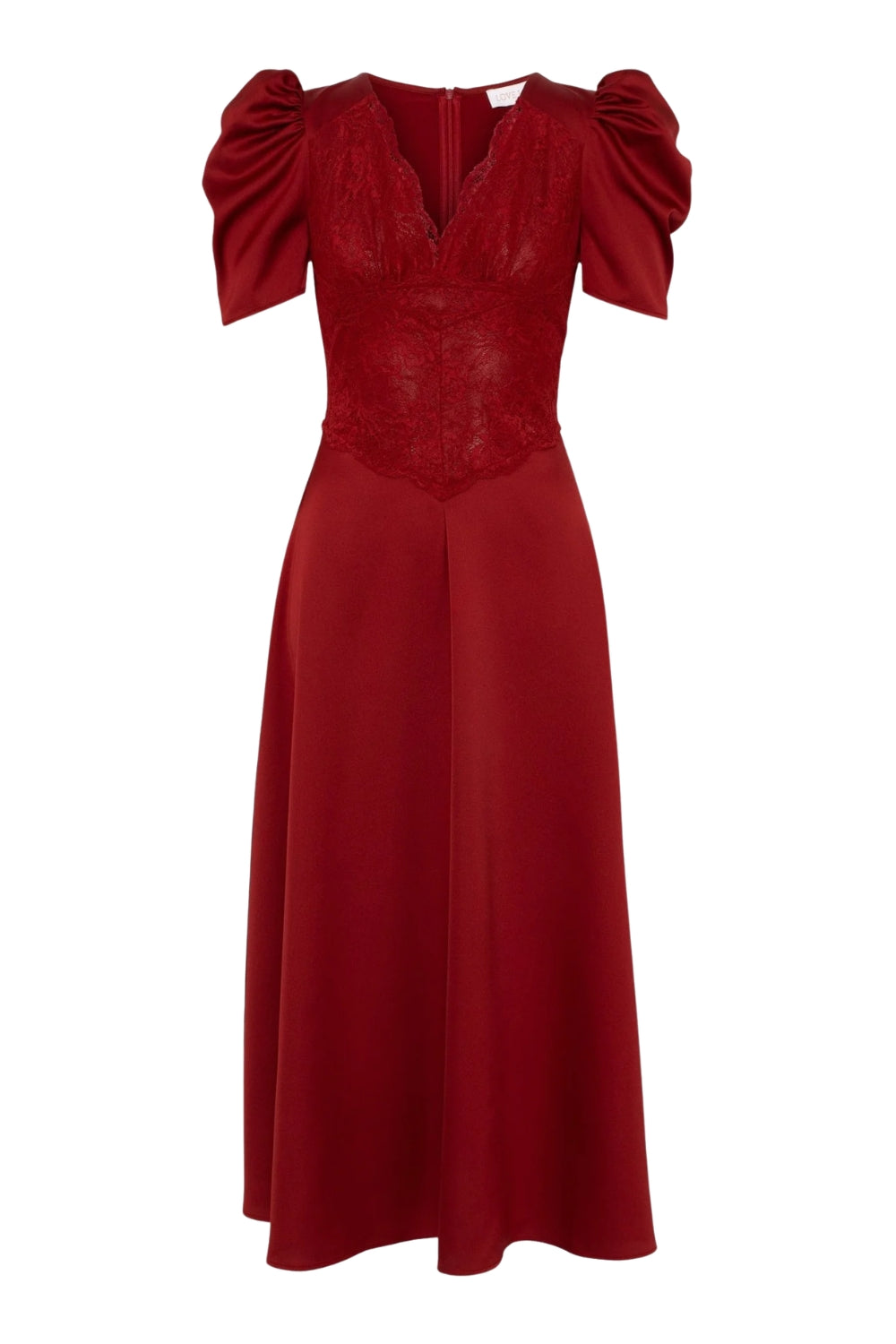 Francis Lace Midi Dress Red