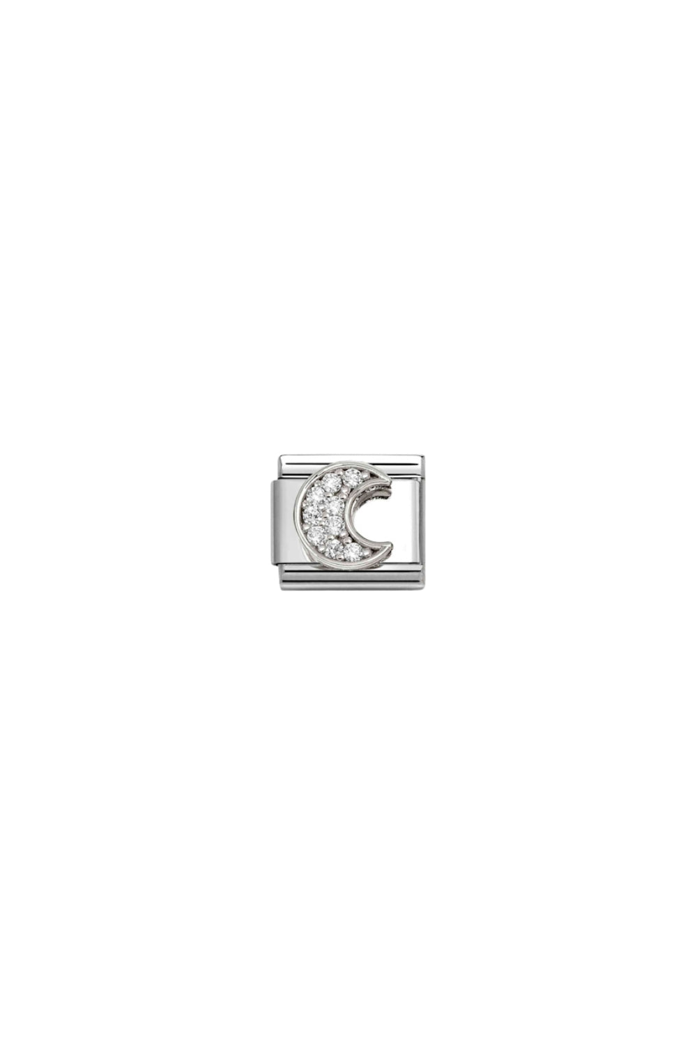 Symbols 925 Sterling Silver & CZ Rich White Moon