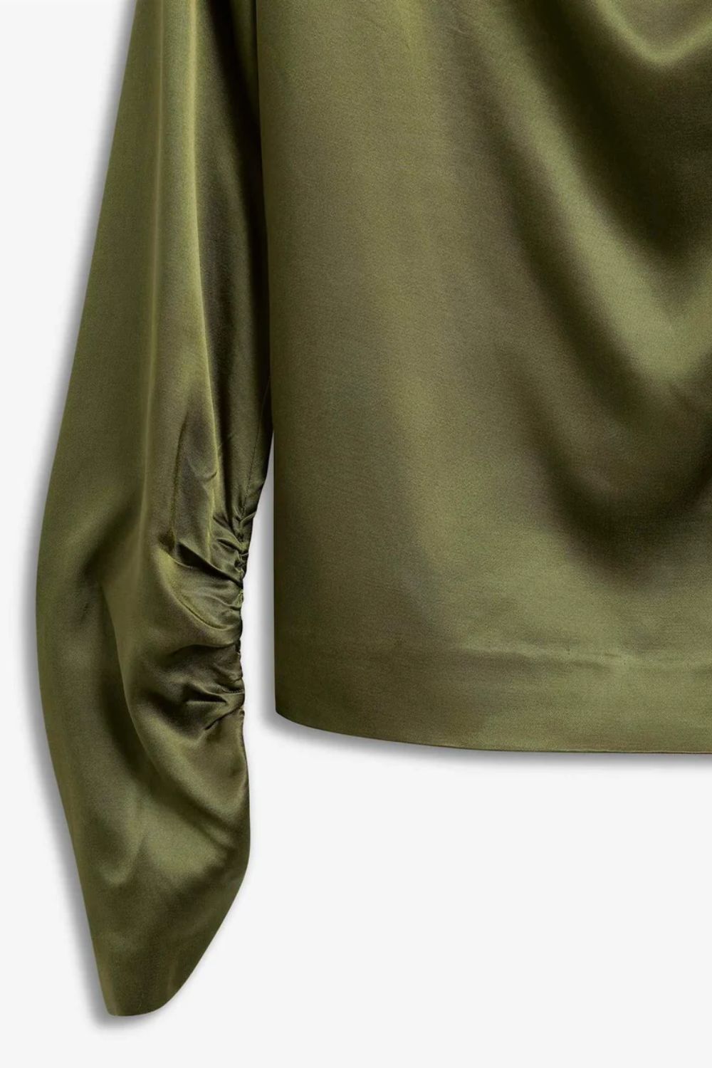 Beverly Satin Top Moss Green