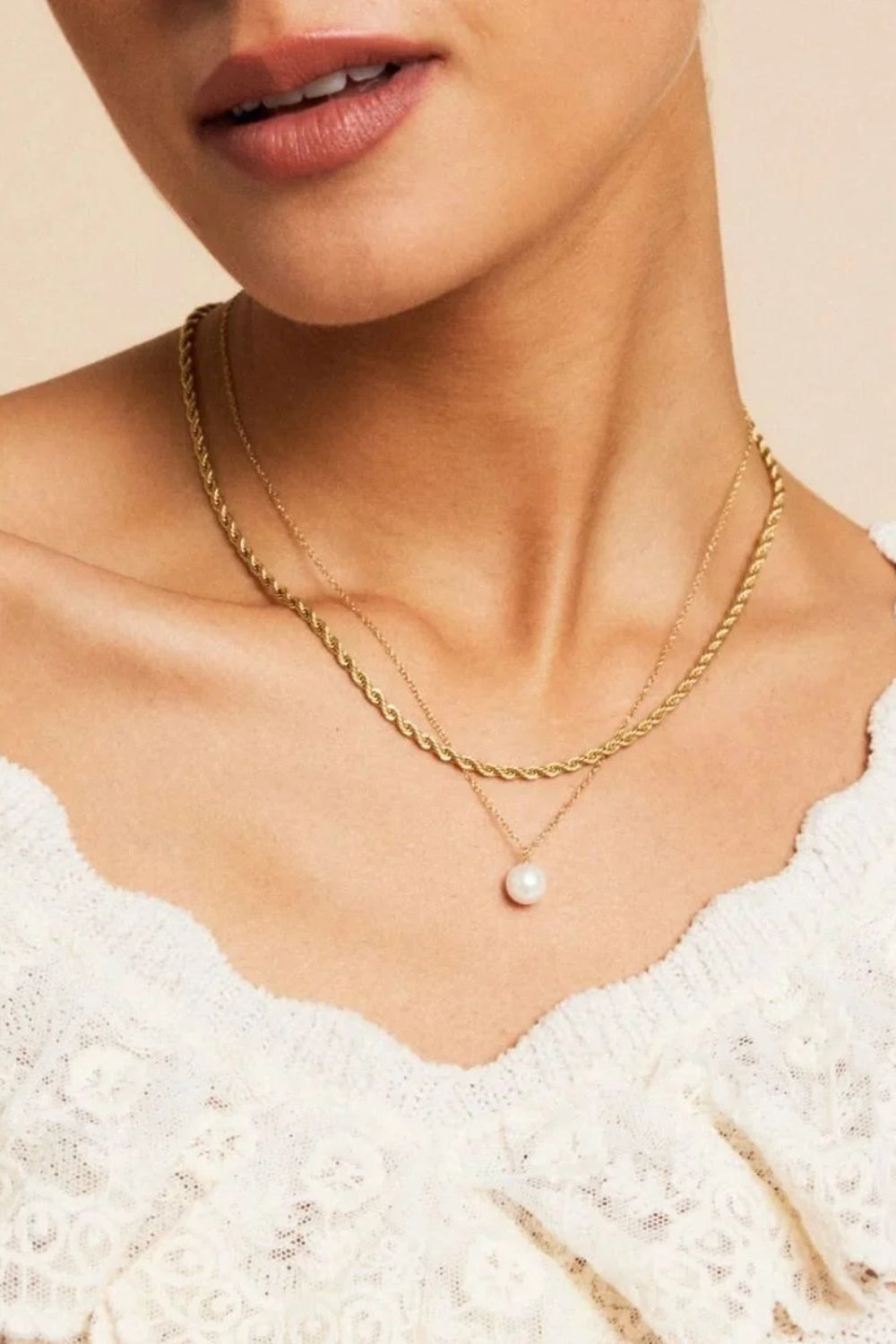 Rope Chain Necklace Gold