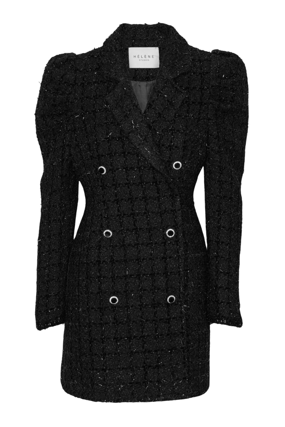 Rachel Tweed Dress Black With Shimmer