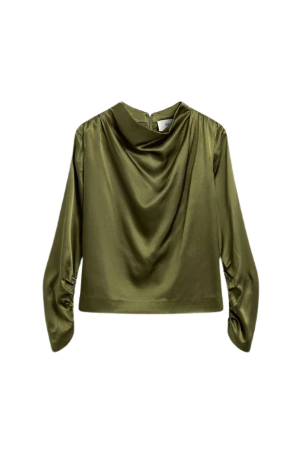 Beverly Satin Top Moss Green