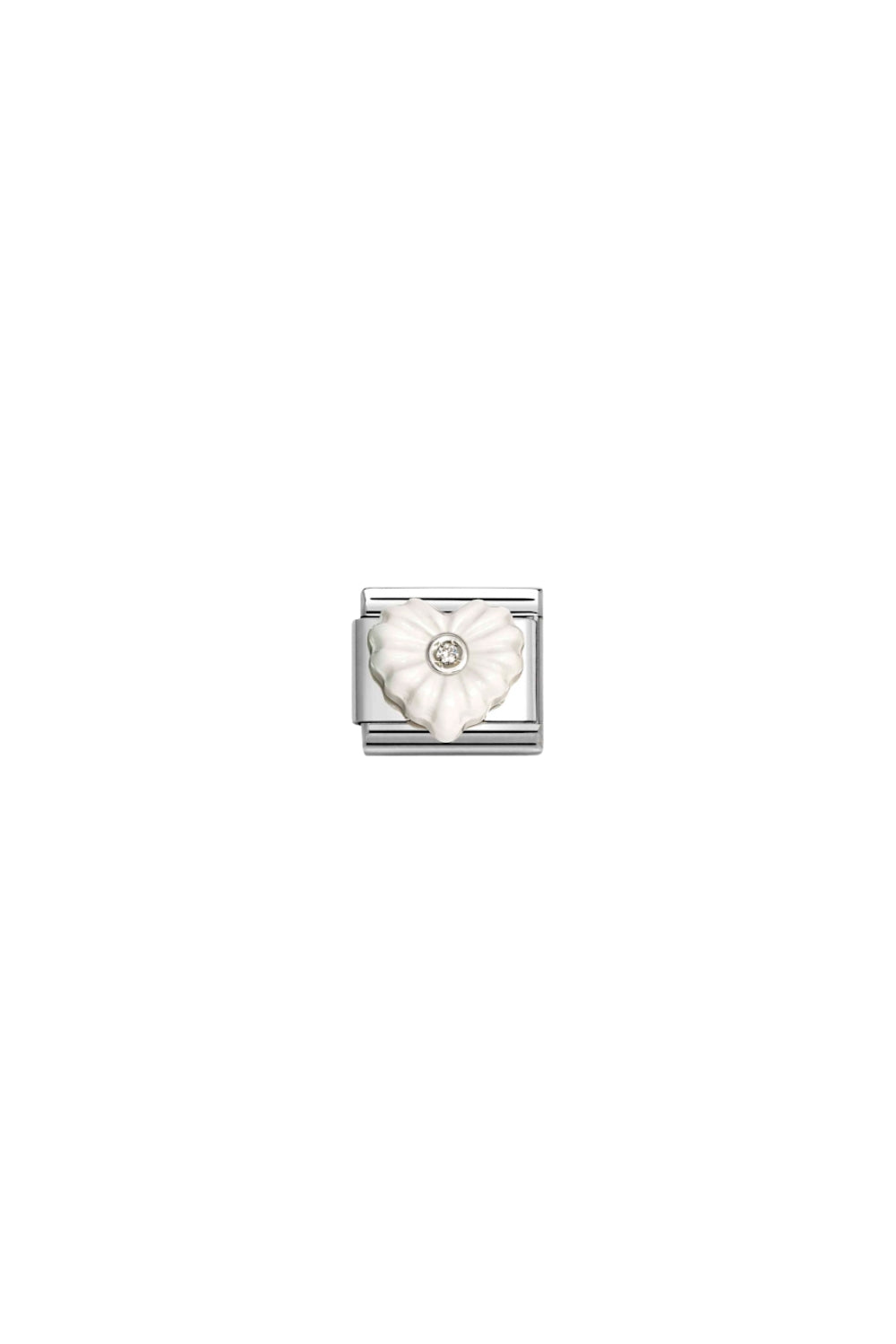 Stone Symbols 925 Sterling Silver & CZ White Heart