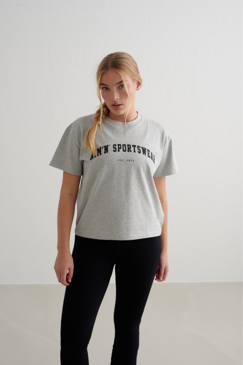 Varsity Boxy T-shirt Grey Melange