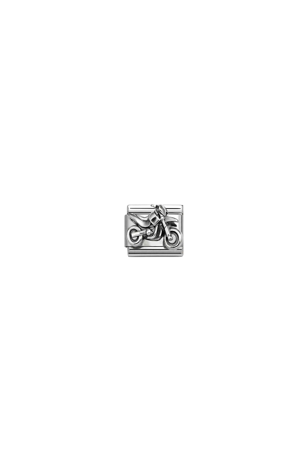 Oxidized Symbols Steel And 925 Sterling Silver Motorcycle