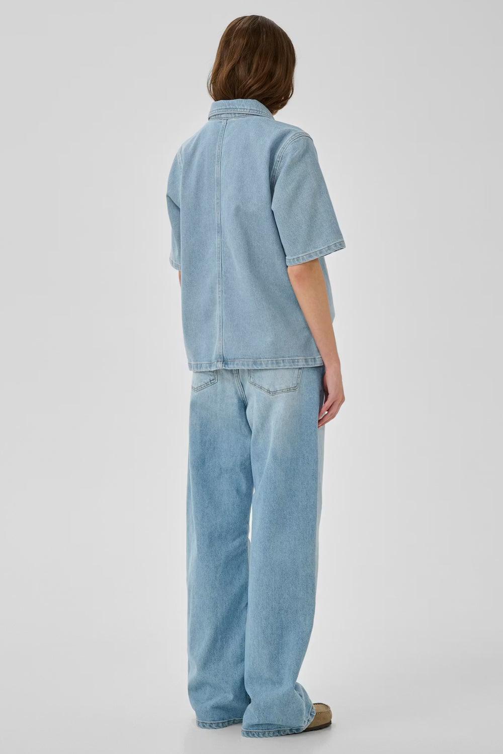 AbinaMW boxy blouse Light Blue wash