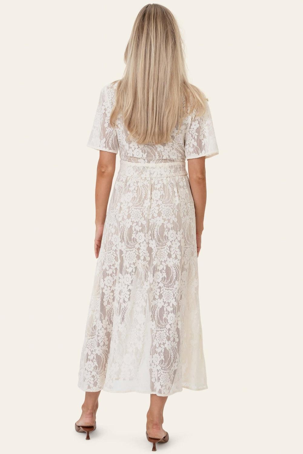 AdeliaIc Long Dress Off White Lace