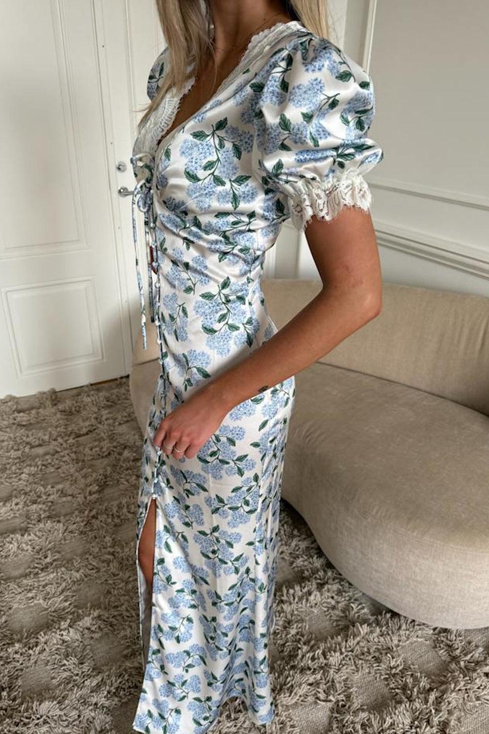 Agnete long dress Light Blue