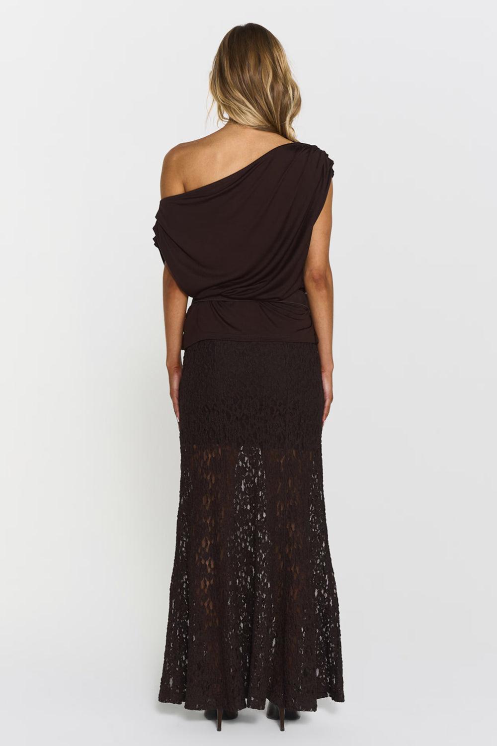 Akasha Lace Skirt Mocha Brown