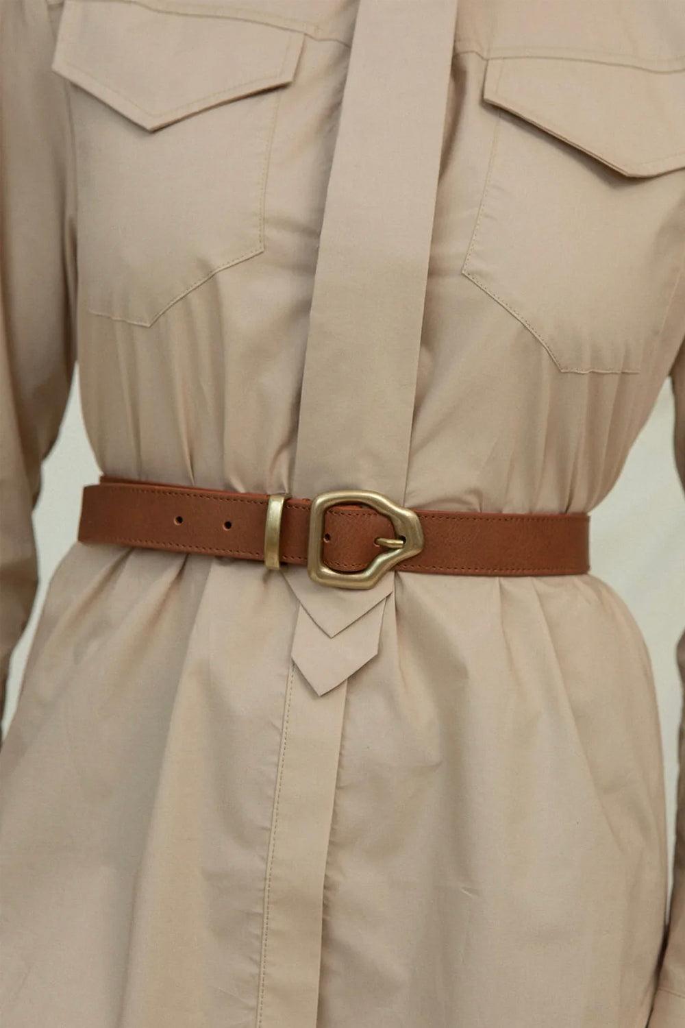 Ako Mini Belt Nutmeg Gold