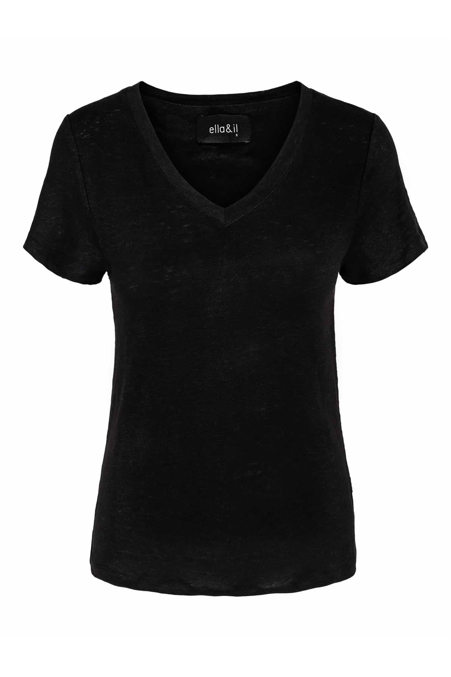 Alethe Linen Tee Black