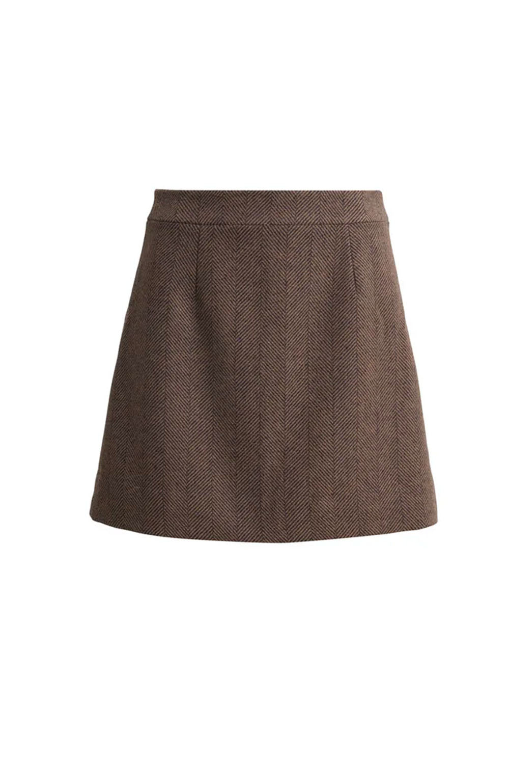Alexandra Skirt Taupe Herringbone