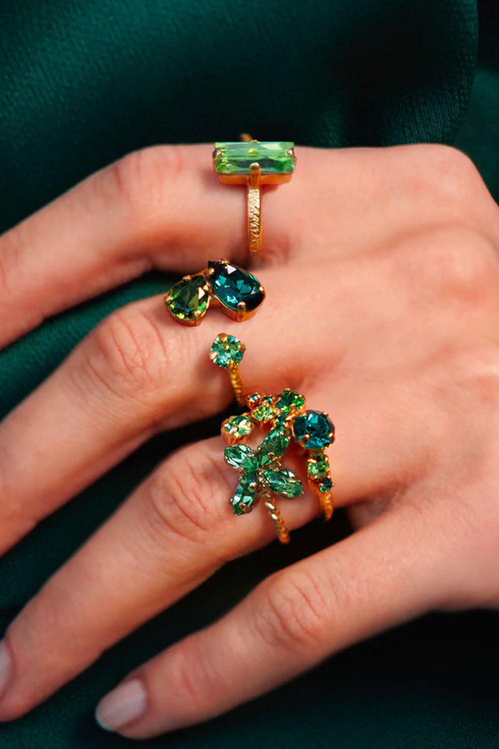 Alisia Ring Gold Green Combo