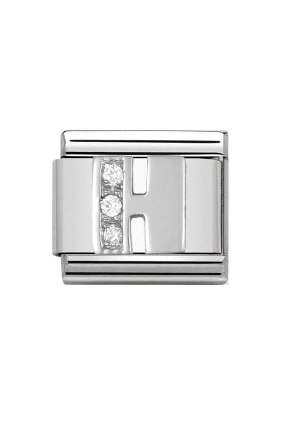 Alphabet 925 sterling Silver with CZ H