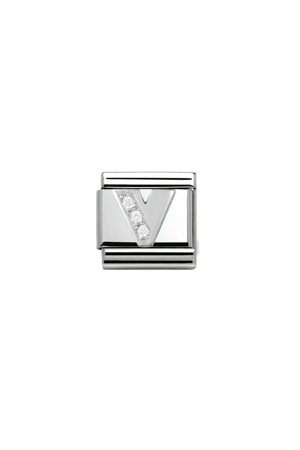 Alphabet 925 sterling Silver with CZ V