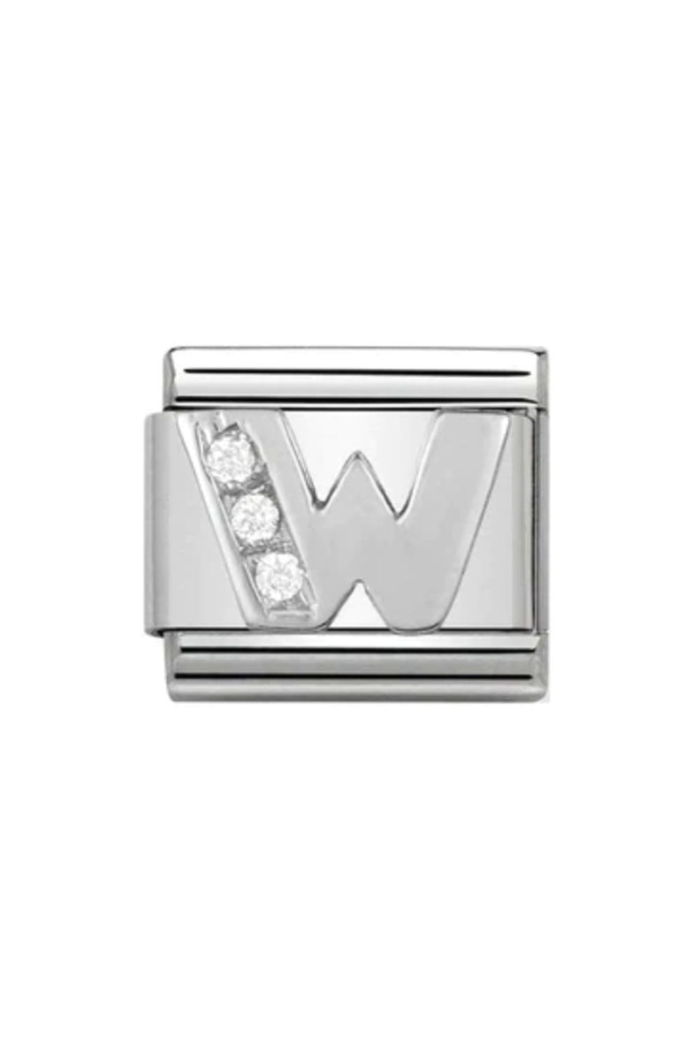 Alphabet 925 sterling Silver with CZ W