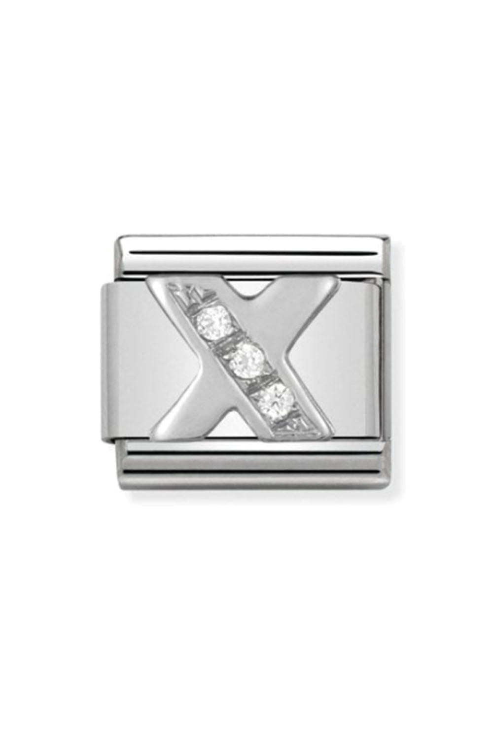 Alphabet 925 sterling Silver with CZ X
