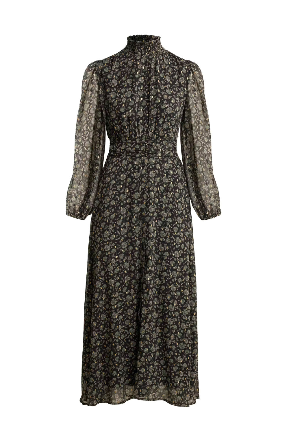 Alva Dress Green Amber Print