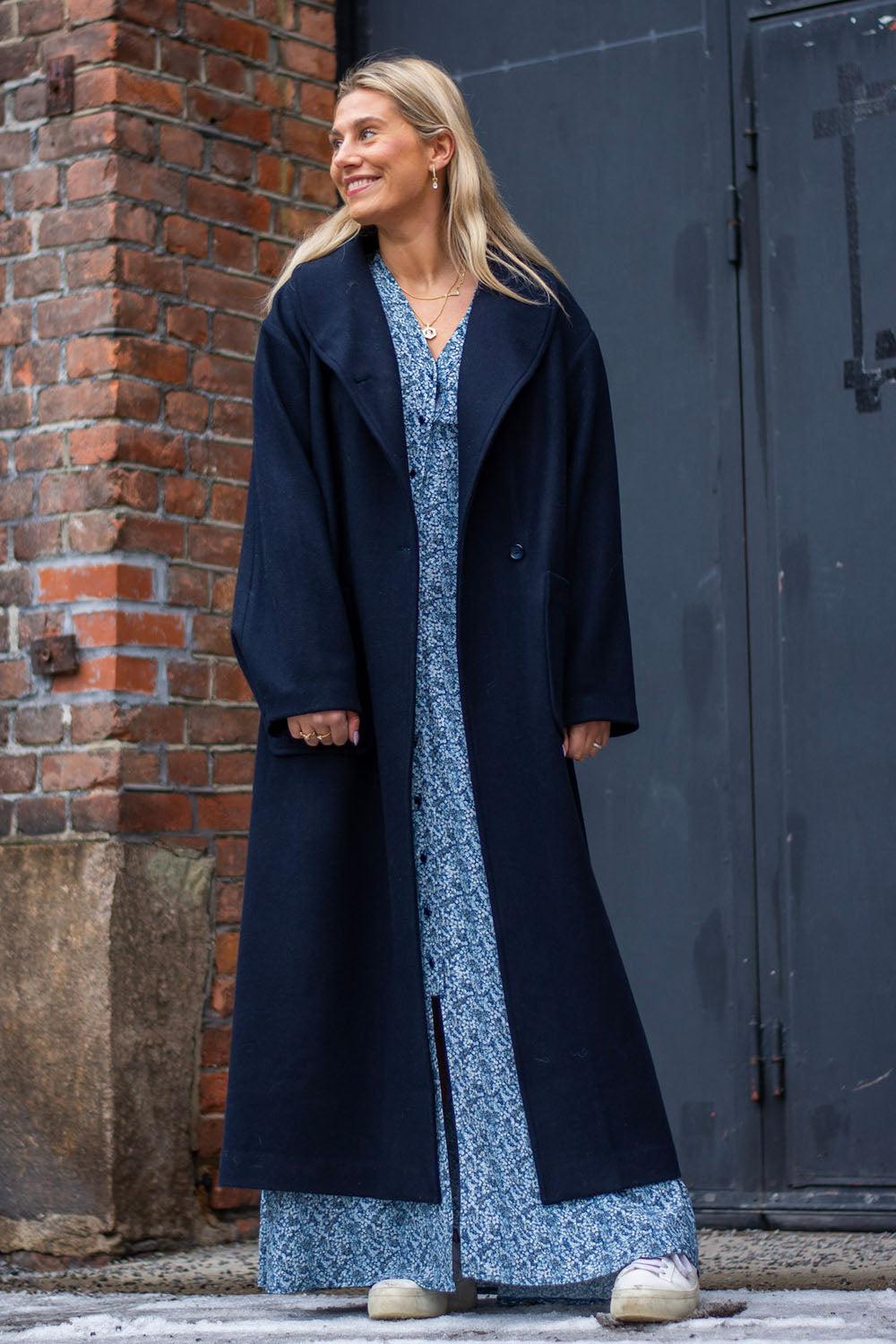 Amber Long Coat Vulcan Blue