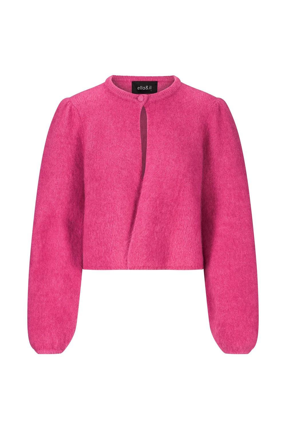 Amelia Chunky Cardigan Raspberry