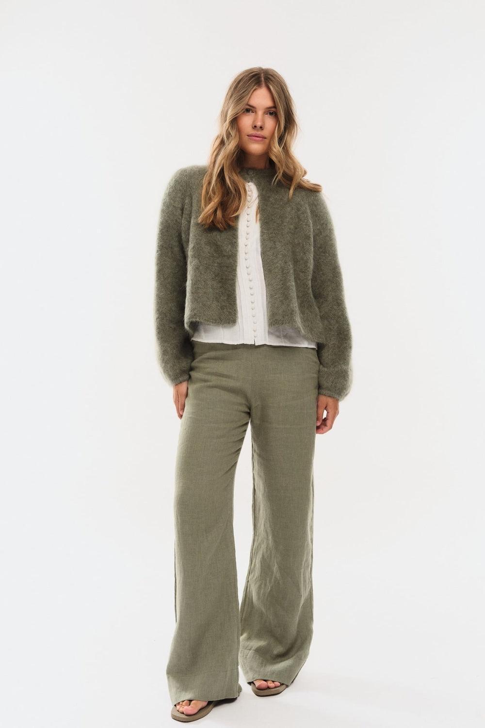 Amelia Chunky Cardigan Sage Green