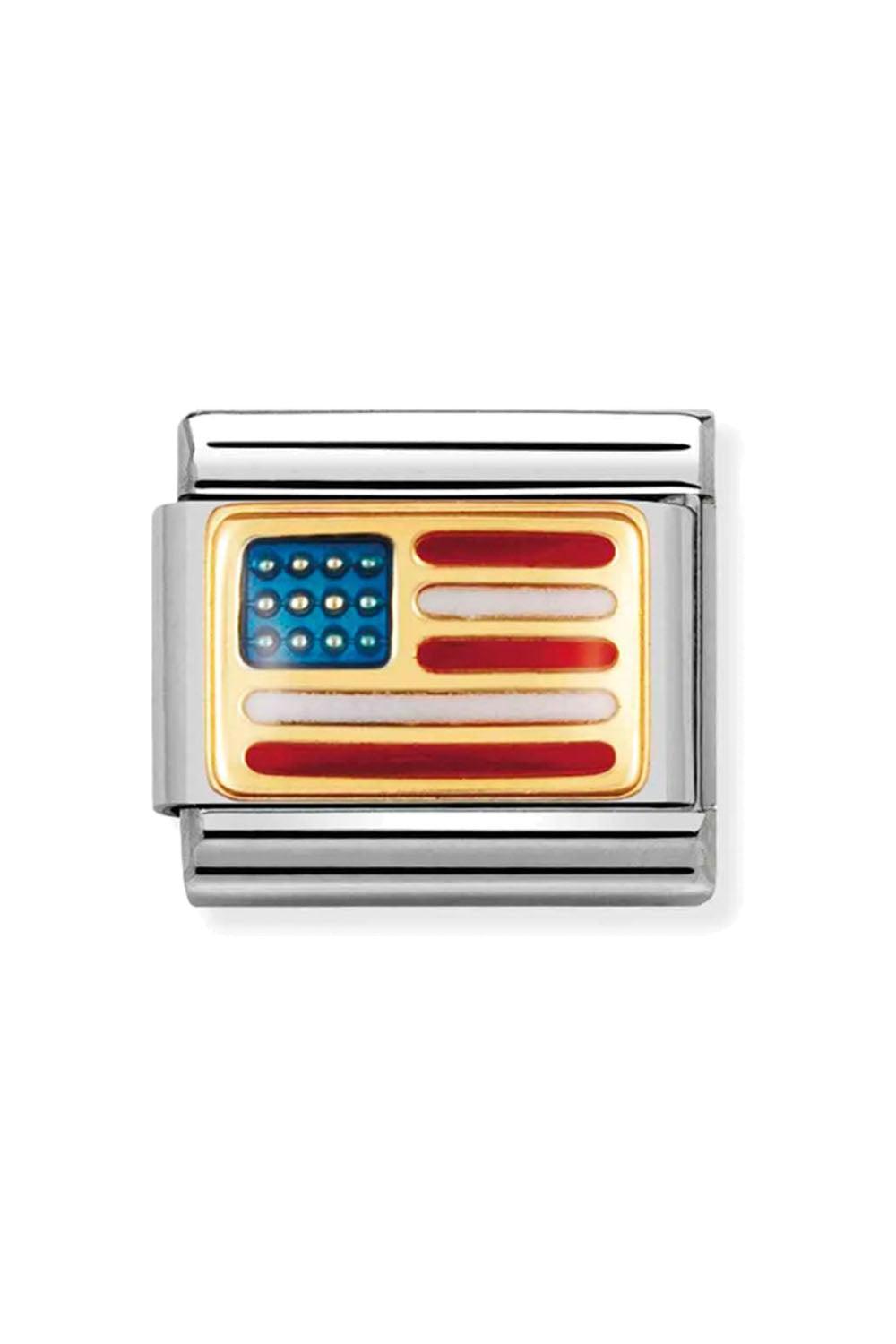 America 18k Gold & enamel USA