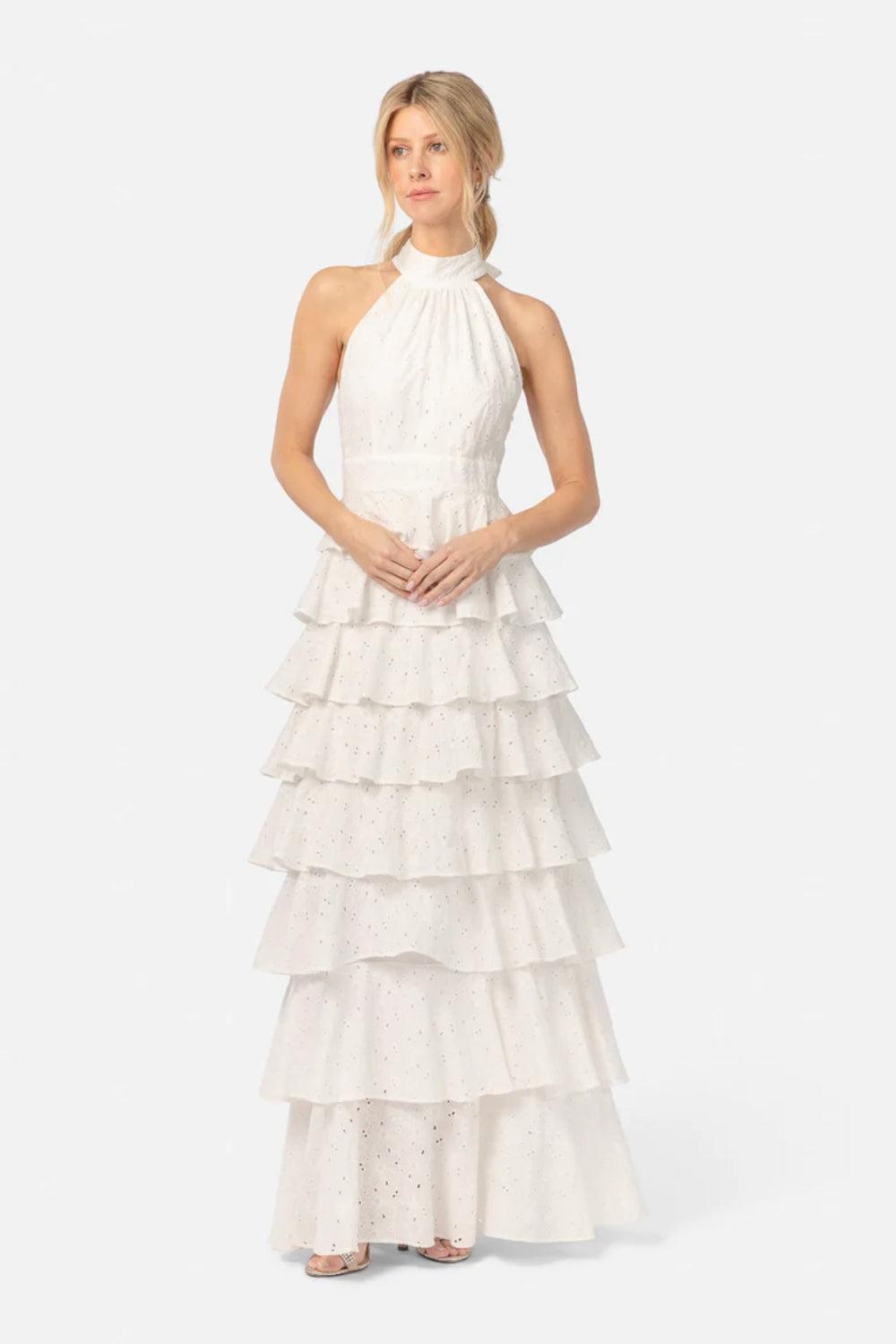 Angel Maxi Dress halterneck White