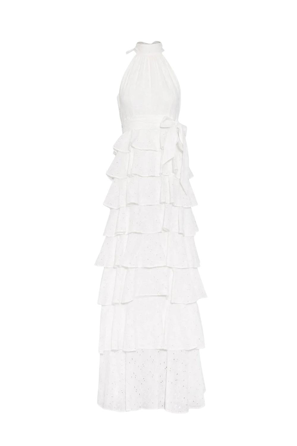 Angel Maxi Dress halterneck White